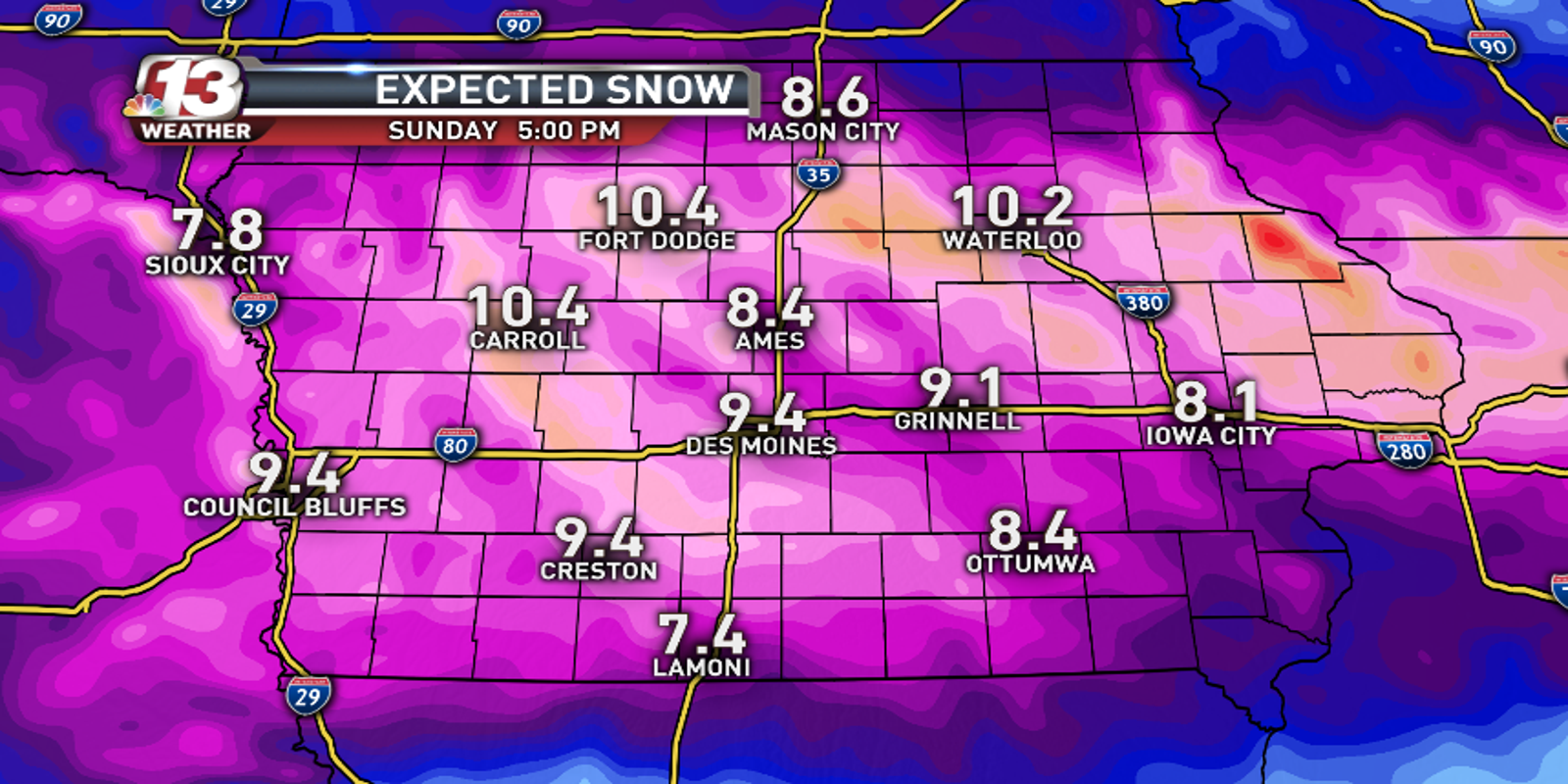 Weekend storm may drop 10 inches of snow on Iowa