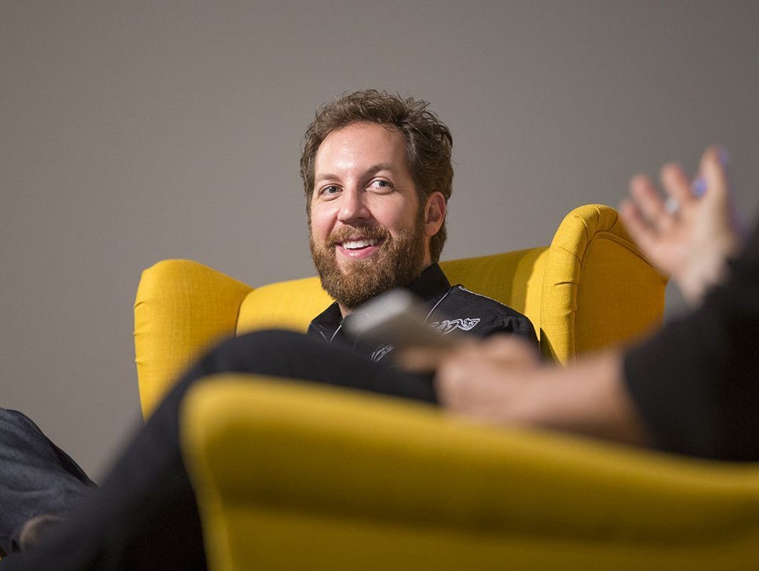 Tech investor Chris Sacca listens to a question on #talkingtechLIVE
