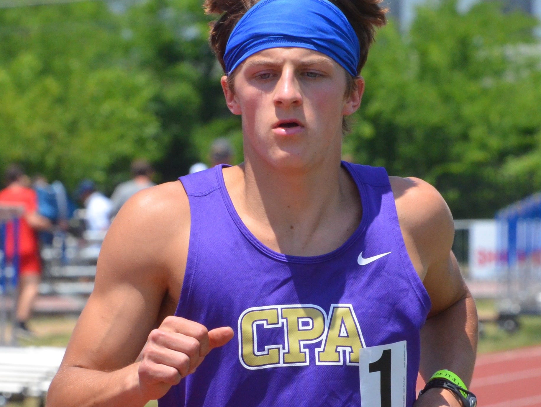 CPA senior William Stout won his second consecutive Class A-AA state decathlon championship on Tuesday at MTSU's Dean A. Hayes Stadium.