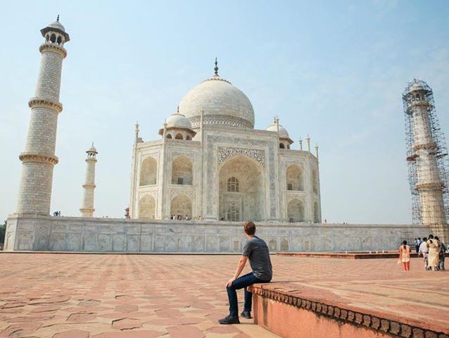Facebook CEO Mark Zuckerberg visited the Taj Mahal on Tuesday.