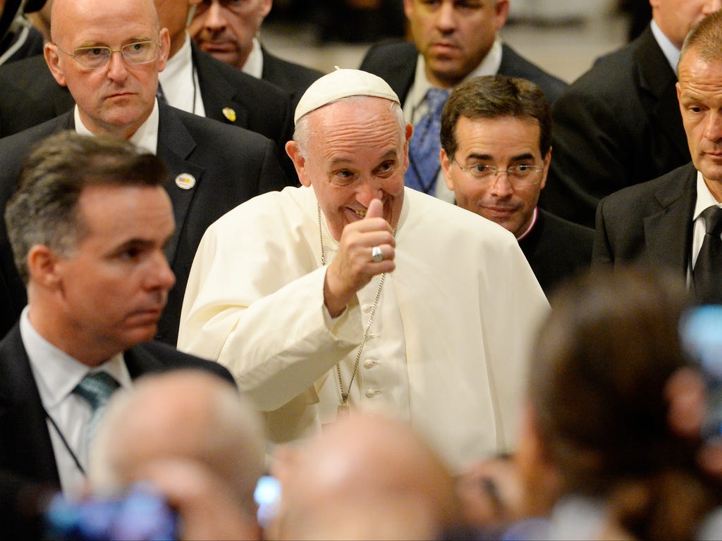 Pope Francis during The Evening Prayer  at St. Patrick's Cathedral in New York.