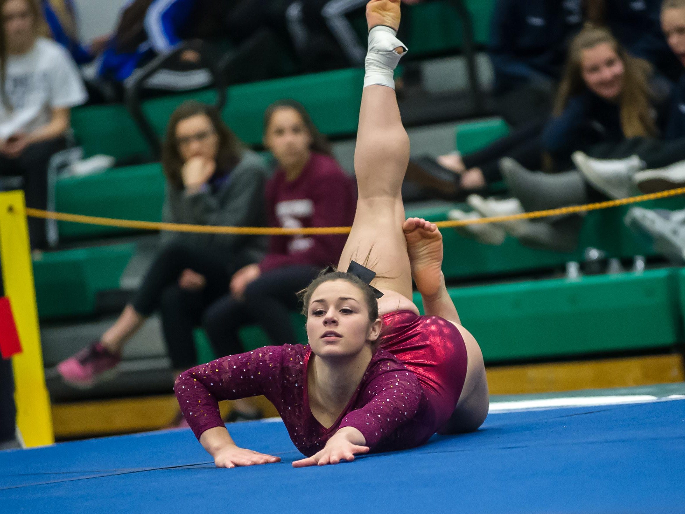 Hillsborough's Sarah Pallay competes in the floor exercise during the NJSIAA state individual championship on Nov. 14 at Montgomery High School.
