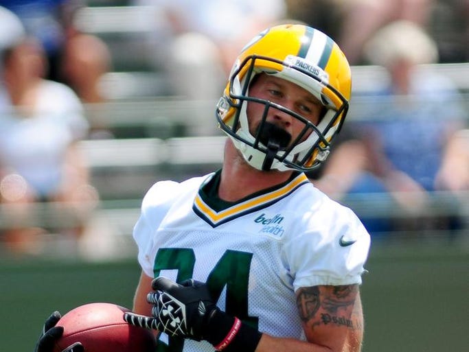 Green Bay Packers wide receiver Jared Abbrederis runs through drills during minicamp practice at Ray Nitschke Field, Tuesday, June 17, 2014. H. Marc Larson/Press-Gazette Media