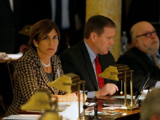 Senator Jennifer Beck participates in the Senate session