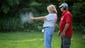 Korene Bentz, 56, of Moores, Indiana, goes through one of the moving drills with Brandon Vornauf, of Whitewater Valley Firearms Training at the Laughery Valley Fish and Game Shooting Range in Versailles.