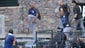 Los Angeles Dodgers players jump in the pool after clinching the National League West after a 7-6 win against the Arizona Diamondbacks at Chase Field.