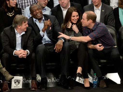 Prince William touched ex-player Dikembe Mutombo during