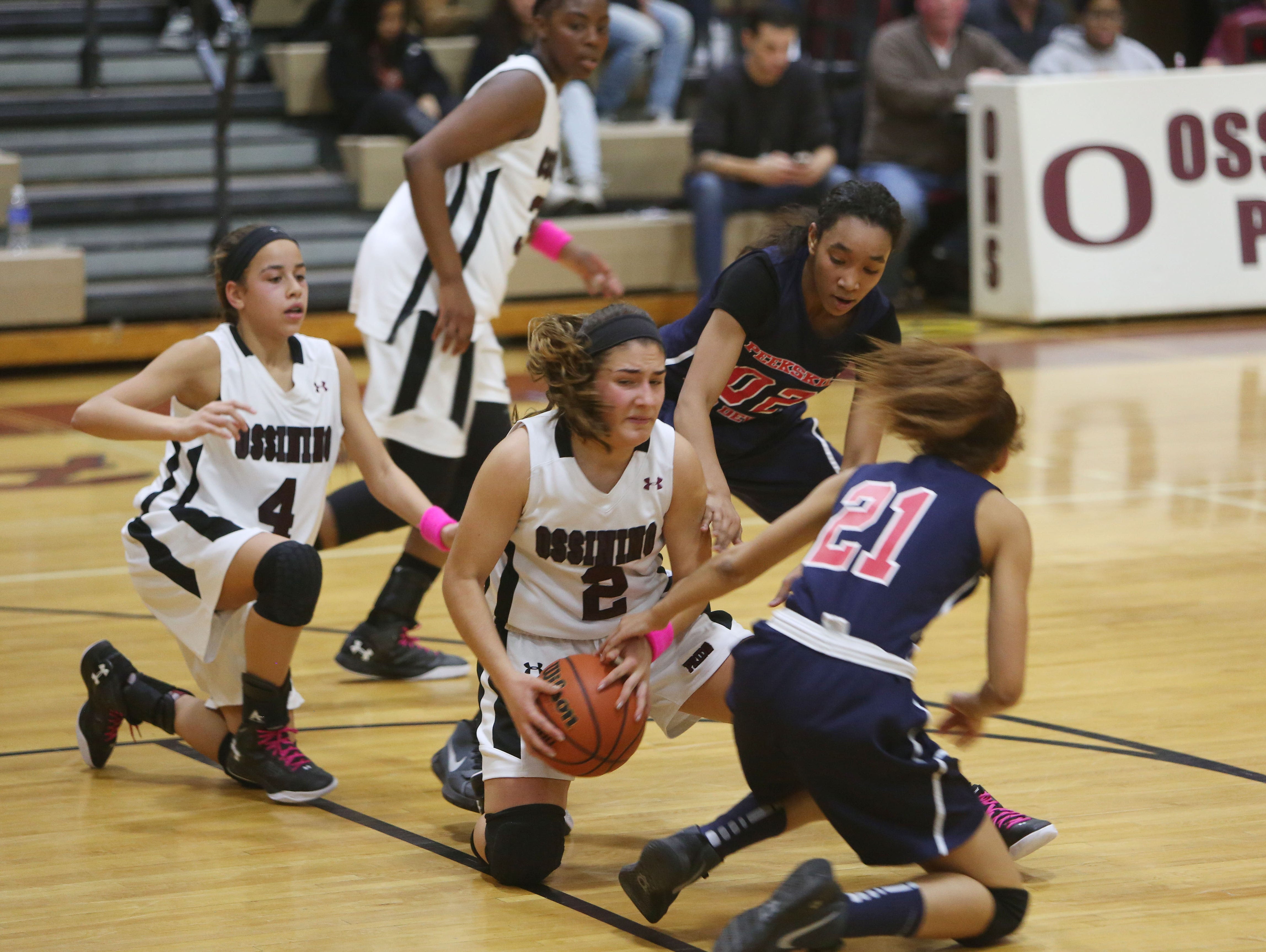 Ossining defeated Peekskill 103-76 in a girls basketball game at Ossining High School Feb. 2, 2016.