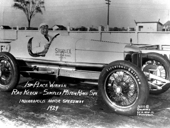 Ray Keech is seated in the No. 2 Miller Simplex Piston
