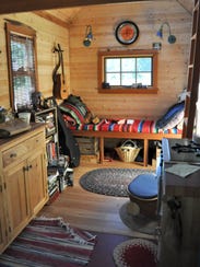 The interior of a tiny, mobile house in Portland, Oregon