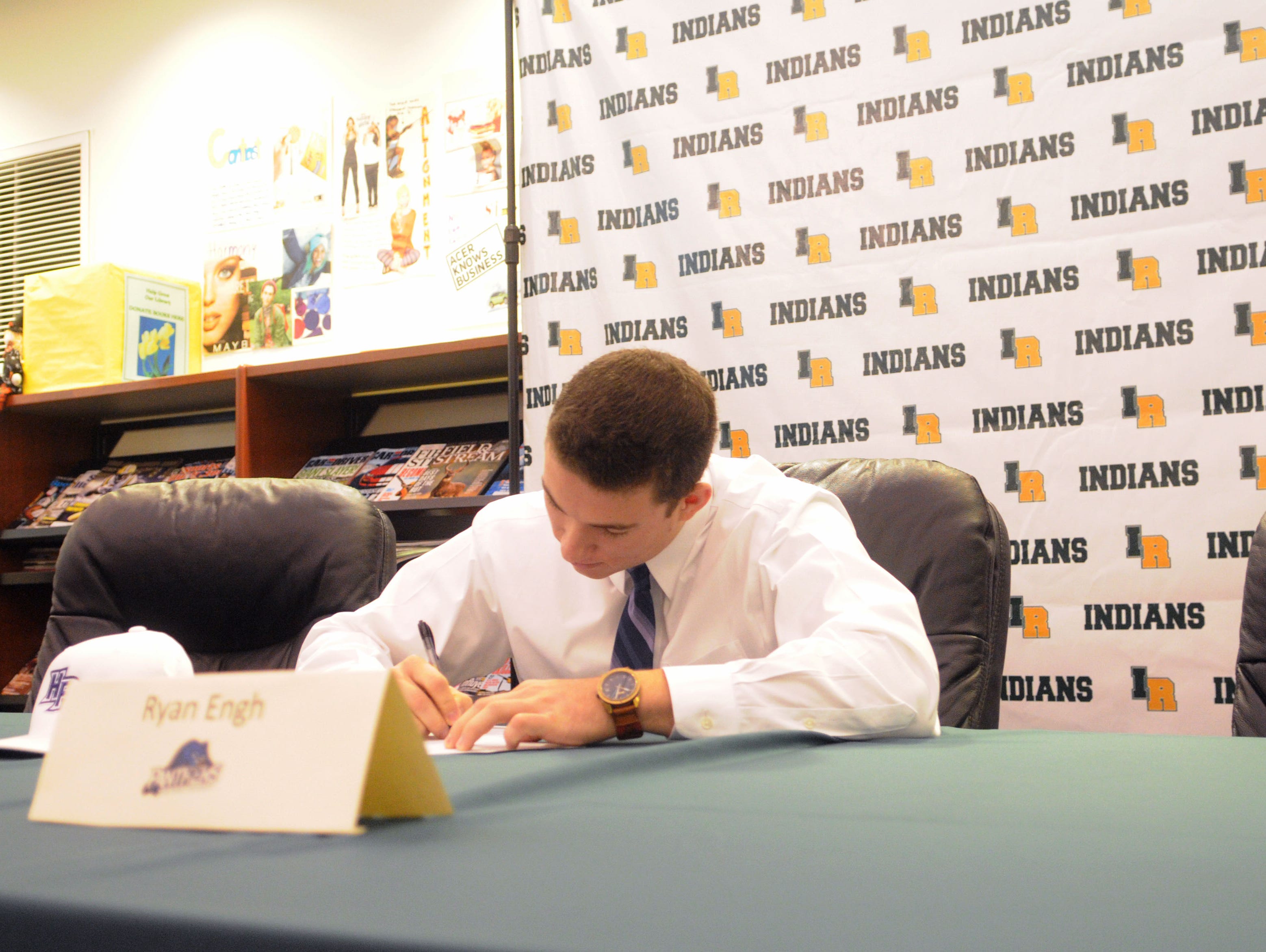 Indian River's Ryan Engh signs his national letter of intent to play baseball at High Point University.