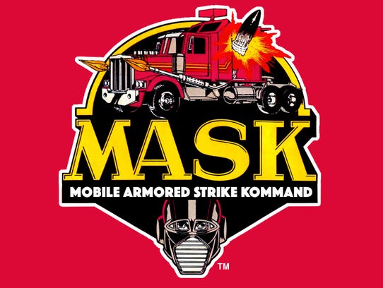 One of the "M.A.S.K." throwbacks: It's old logo from