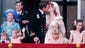 Prince Andrew kisses his bride Sarah on the balcony