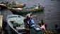 Palestinian fishermen offload their catch in the port of Gaza City.