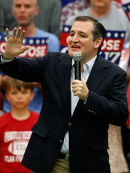 Sen. Ted Cruz (R-TX) campaigns in Provo, Utah, on March