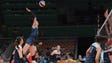 China's plays the ball against the Netherlands during