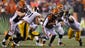 Cincinnati Bengals quarterback AJ McCarron (5) is tackled
