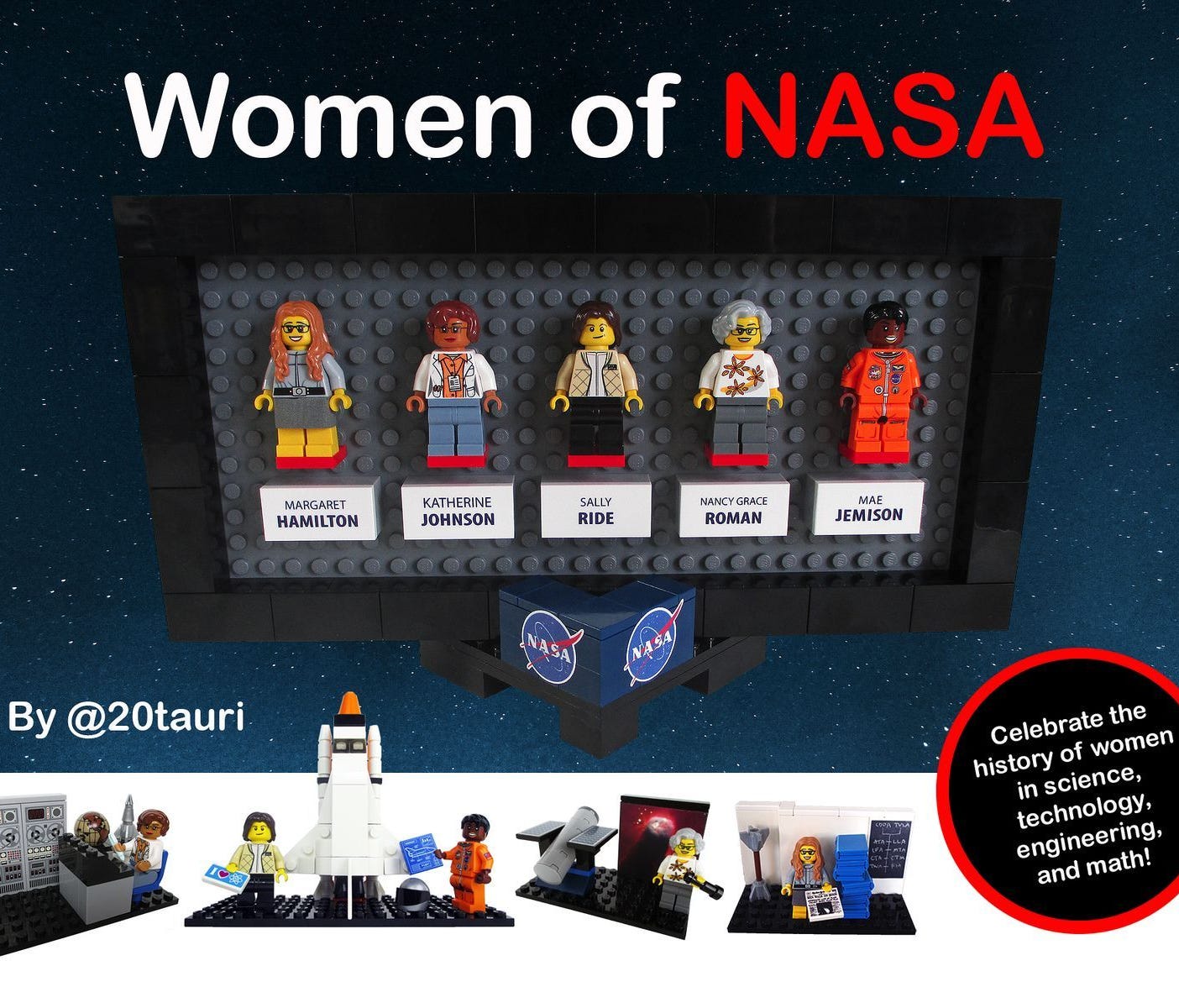 Concept art for the Lego set 'Women in NASA.'