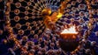 View of the cauldron and flame during the closing ceremony