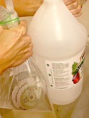 Soak artichokes in a white plastic bag