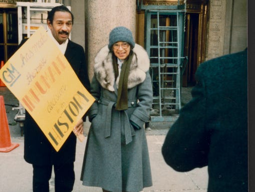 Rosa Parks and U.S. Rep. John Conyers in Detroit circa