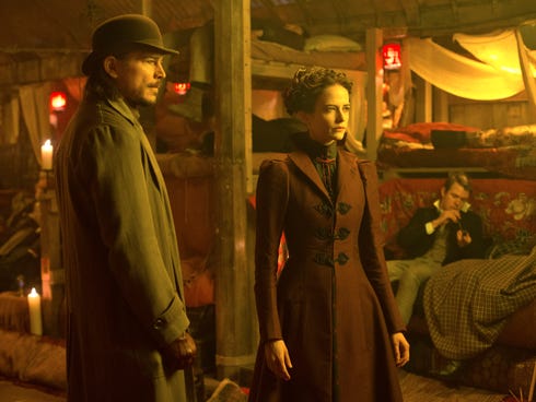Josh Hartnett, left, as Ethan Chandler and Eva Green as Vanessa Ives in season 1 of 'Penny Dreadful.'