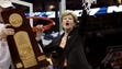 Summitt celebrates after cutting down the net after