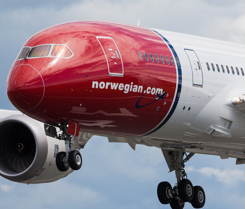 A Norwegian Air Shuttle Boeing 787 Dreamliner.