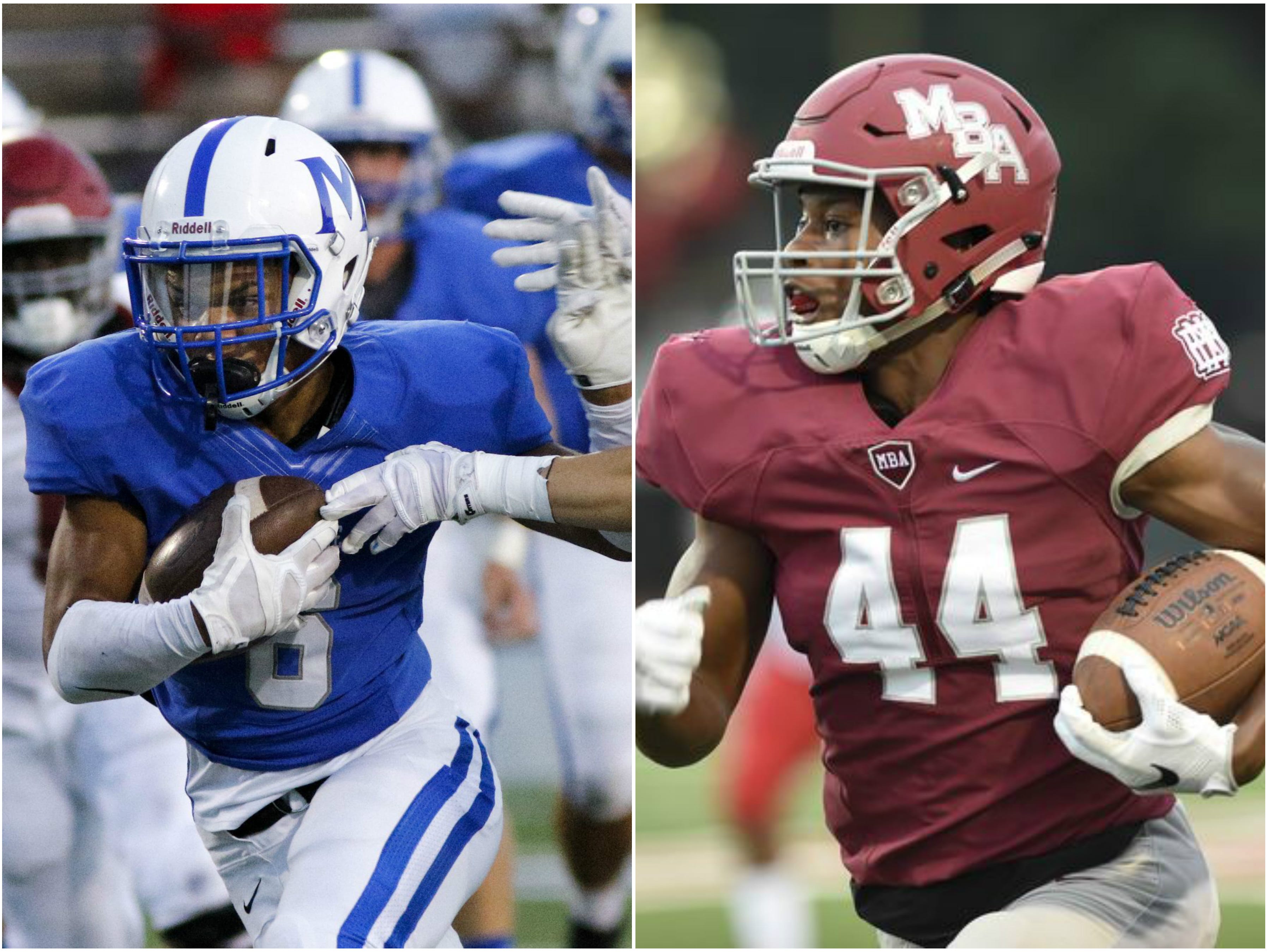 McCallie running back Rico Dozier (left) and MBA running back Ty Chandler (right)