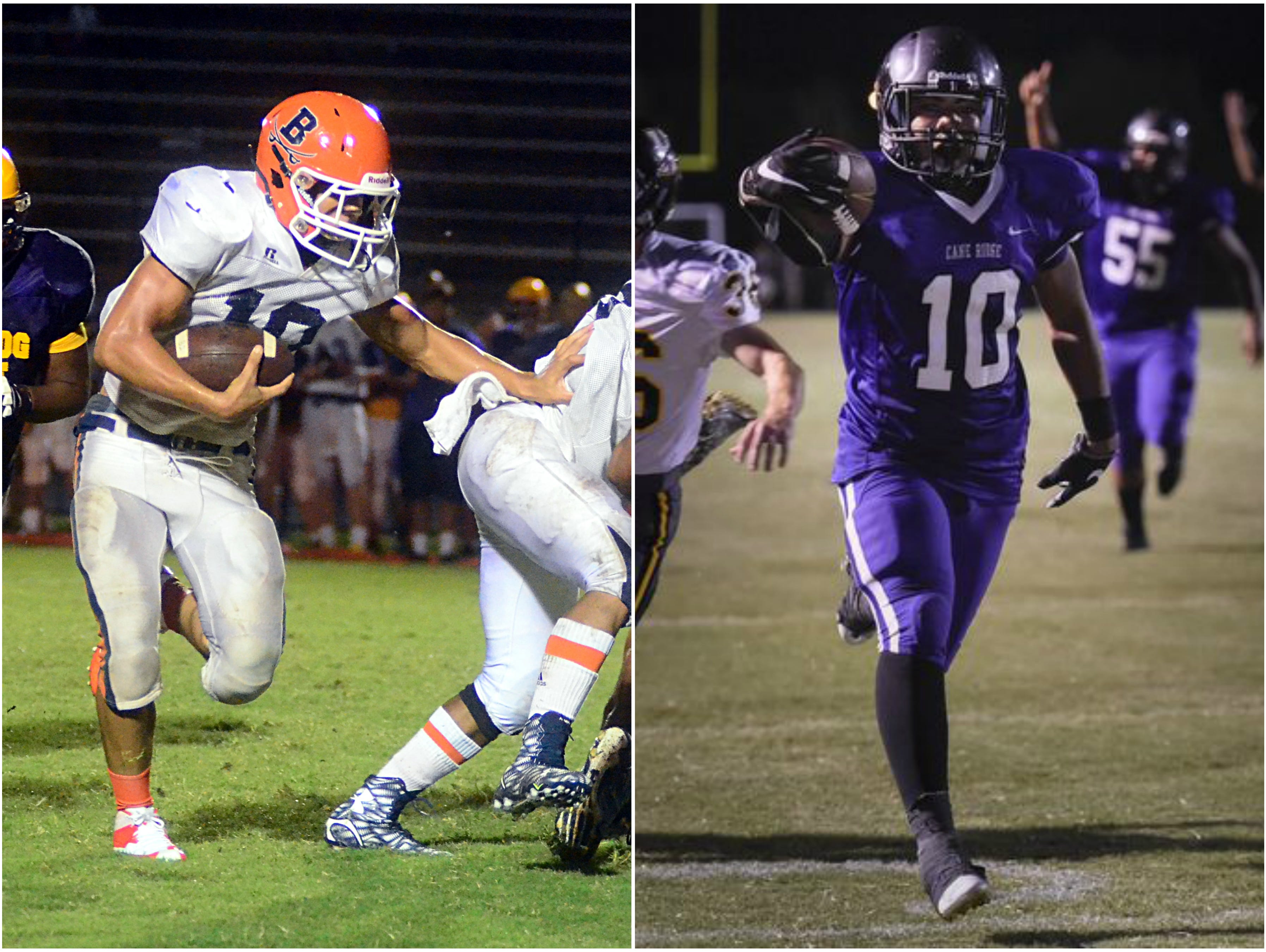 Beech running back Chaz Williamson (left) and Cane Ridge running back Jonathan Bell (right)