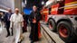 Pope Francis walks with Cardinal Timothy Dolan as they