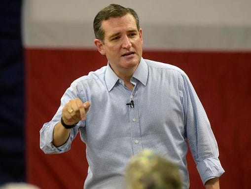 Sen. Ted Cruz, R-Texas, speaks during a campaign stop