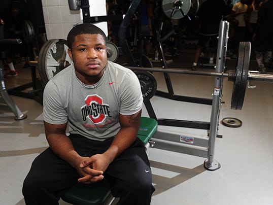 Michael Weber also wears Ohio State gear when working out.