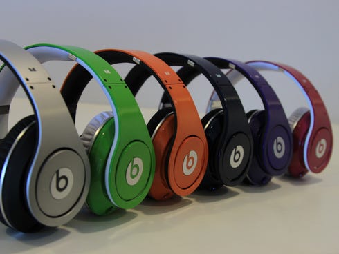 A rainbow of Beats by Dr. Dre headphones.