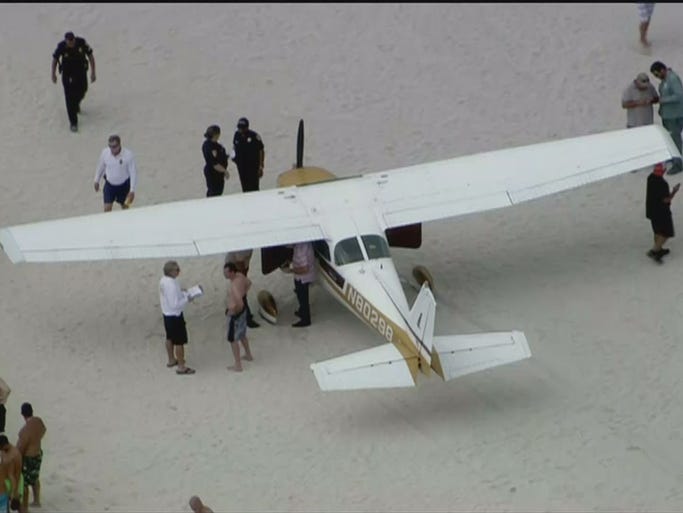 A small plane successfully made an emergency landing on Miami beach without any injuries