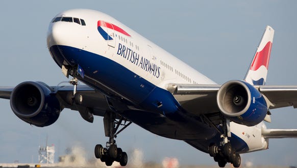 A British Airways Boeing 777 takes off from San Francisco