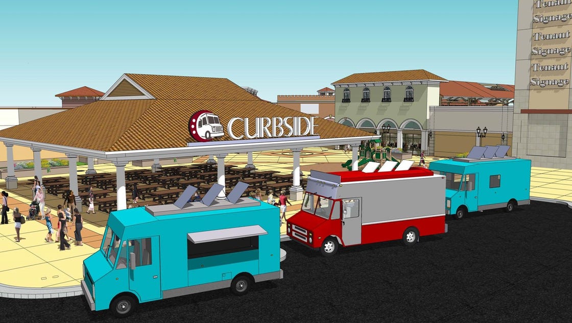Outlets to feature food truck pavilion food court