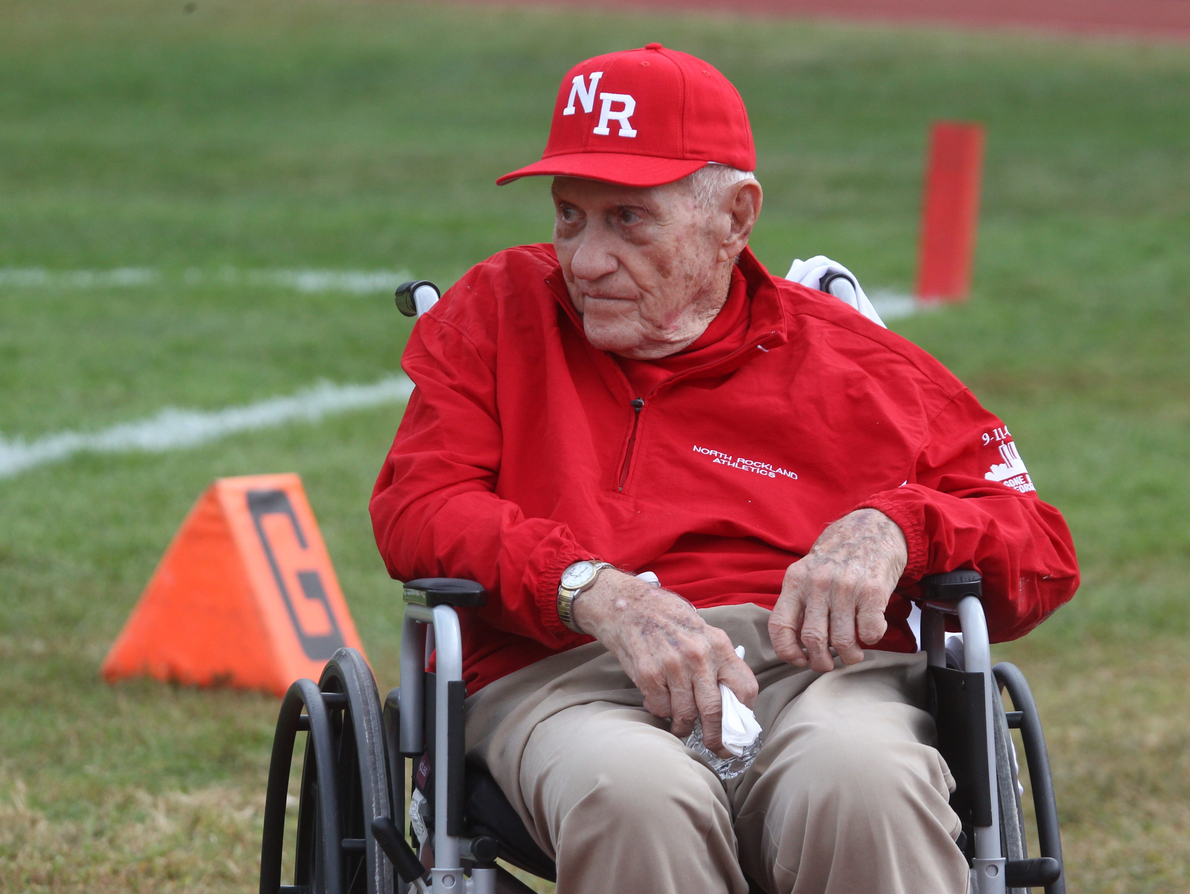 Former North Rockland football coach Ralph Cordisco during a 2014 ceremony at Cordisco Stadium at North Rockland High School.