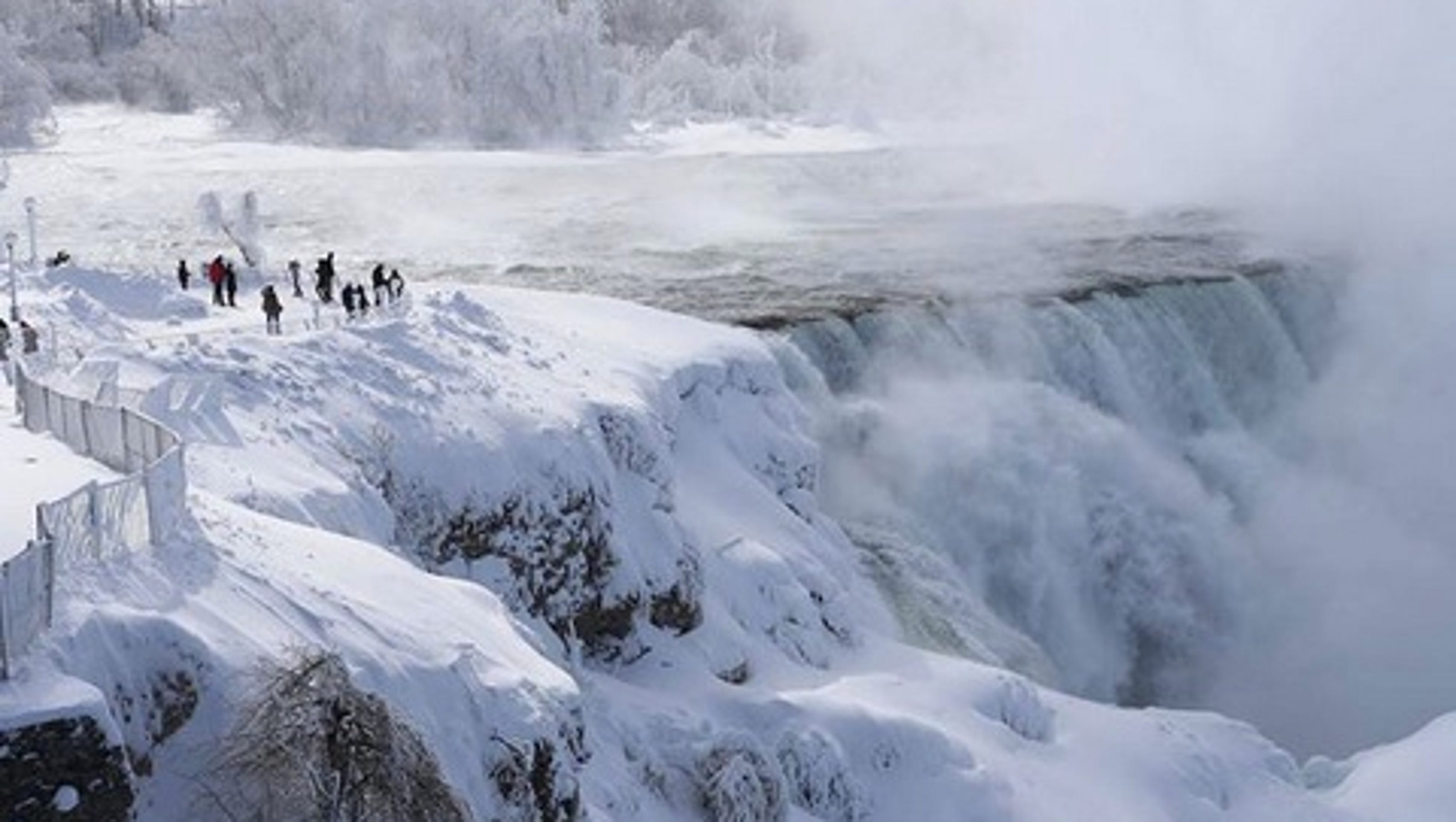 Niagara Falls looks in winter