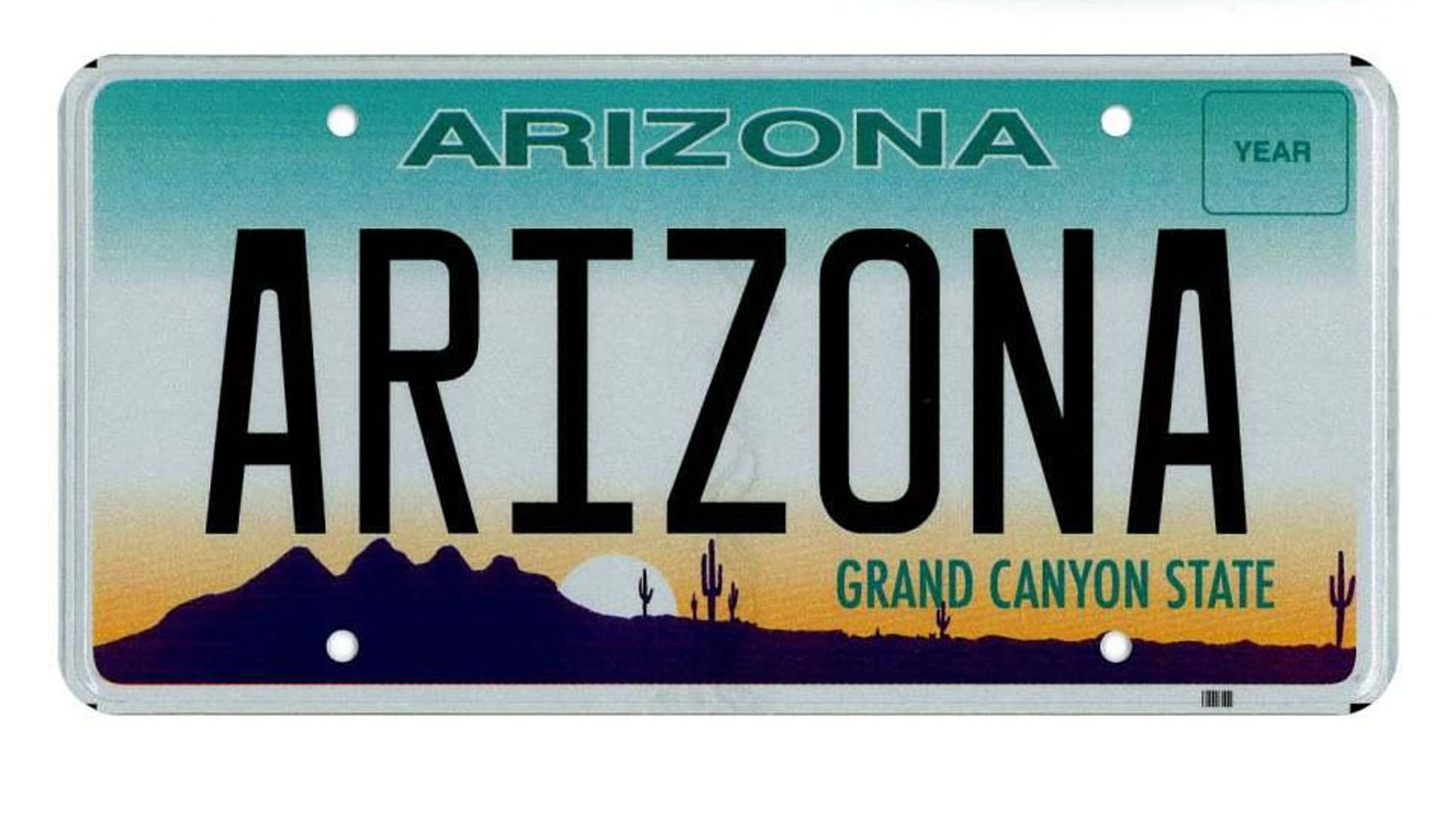 What turns those Arizona license plates gray?