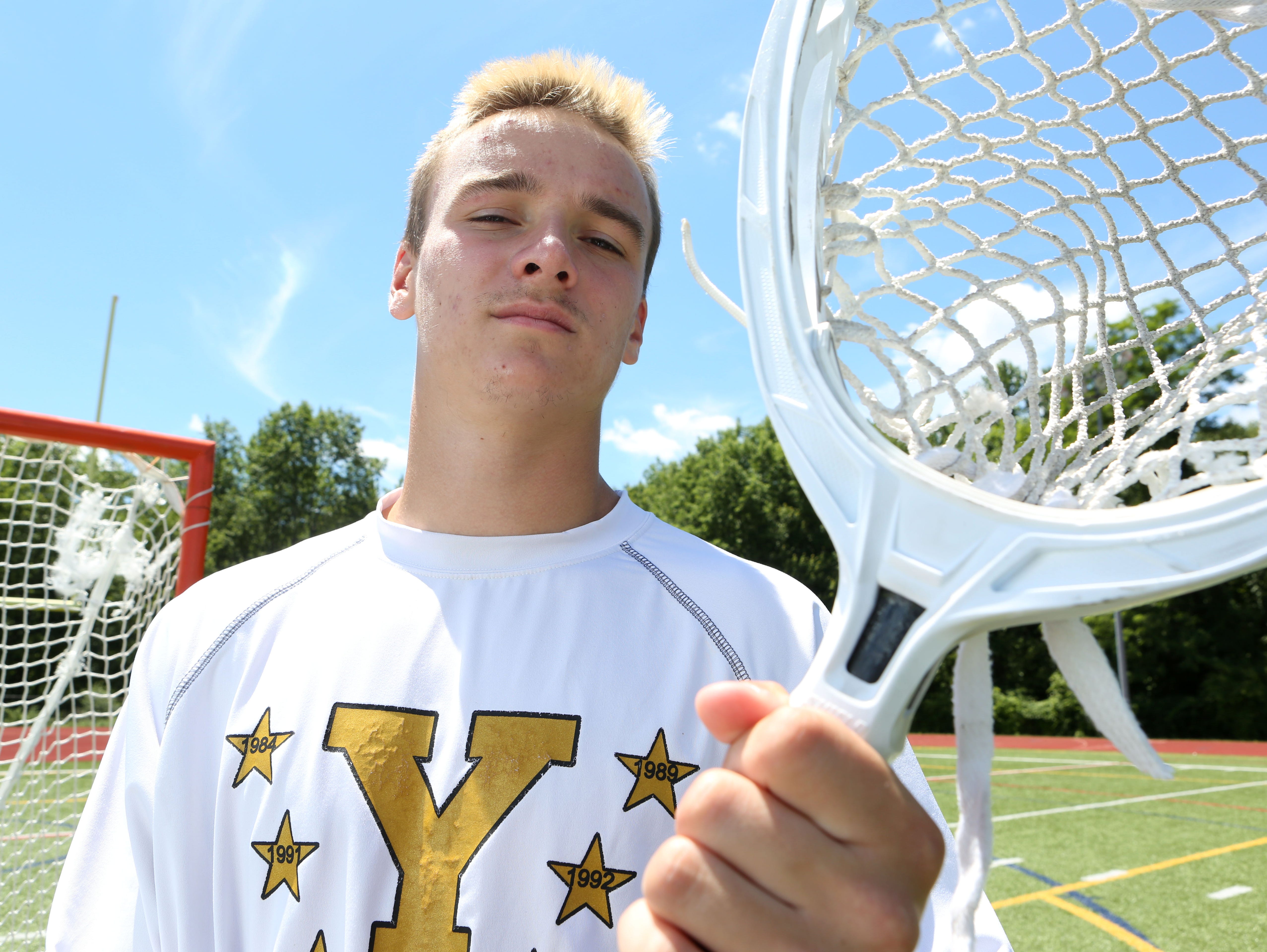 Yorktown boys lacrosse goalie Liam Donnelly, the Westchester/Putnam player of the year, at Yorktown High School June 30, 2016.