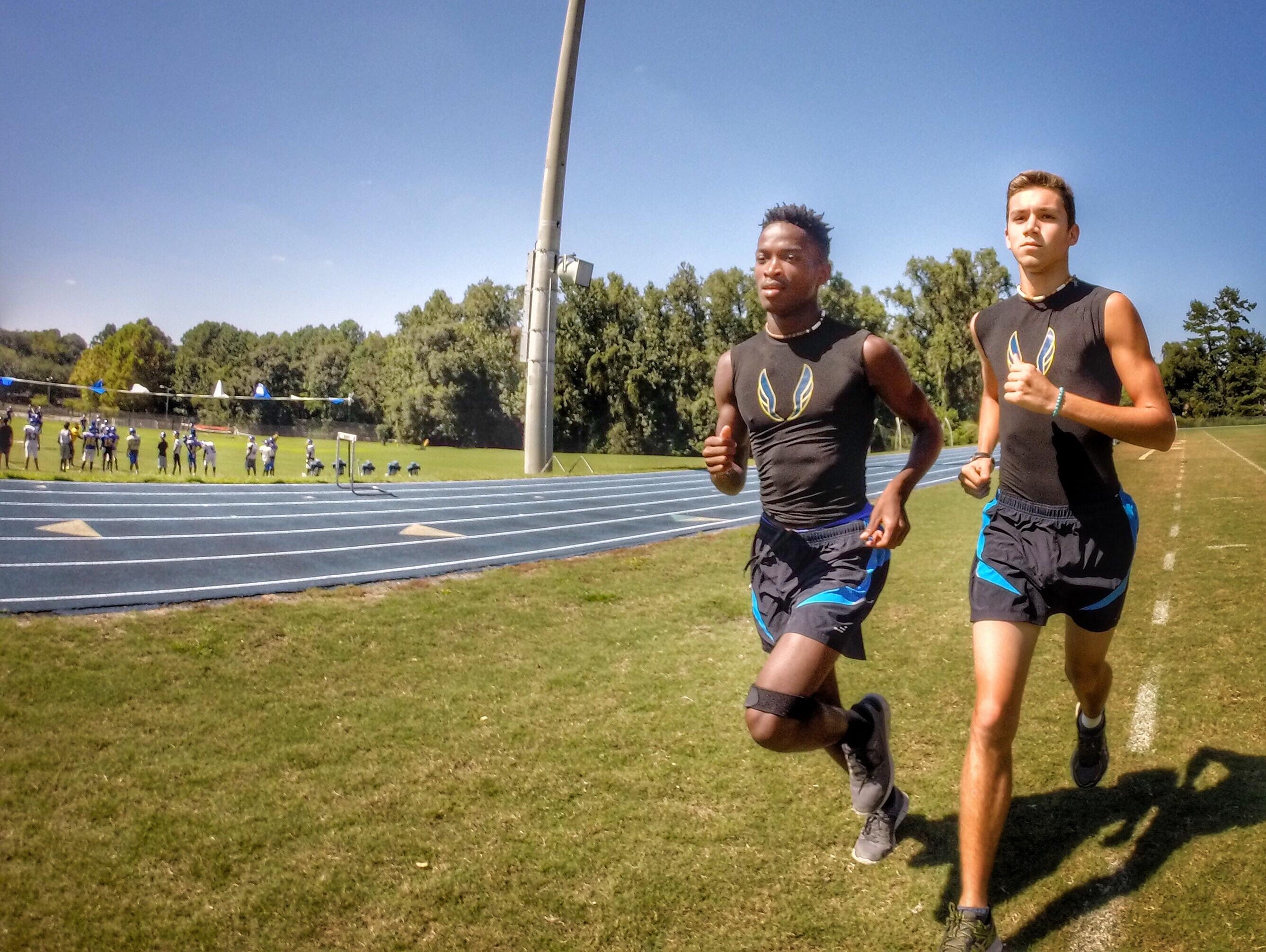 Rickards seniors Solomon Stevens and Evan Garrison are trying to lead the Raiders’ young cross country team to greater heights while breaking school records along the way.