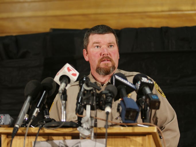 Harney County Sheriff David Ward speaks to the media
