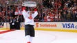 Team Canada forward Sidney Crosby (87) holds up the