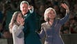 The first family waves during an election night rally