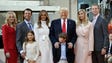 The Trump family poses for photographers at an NBC