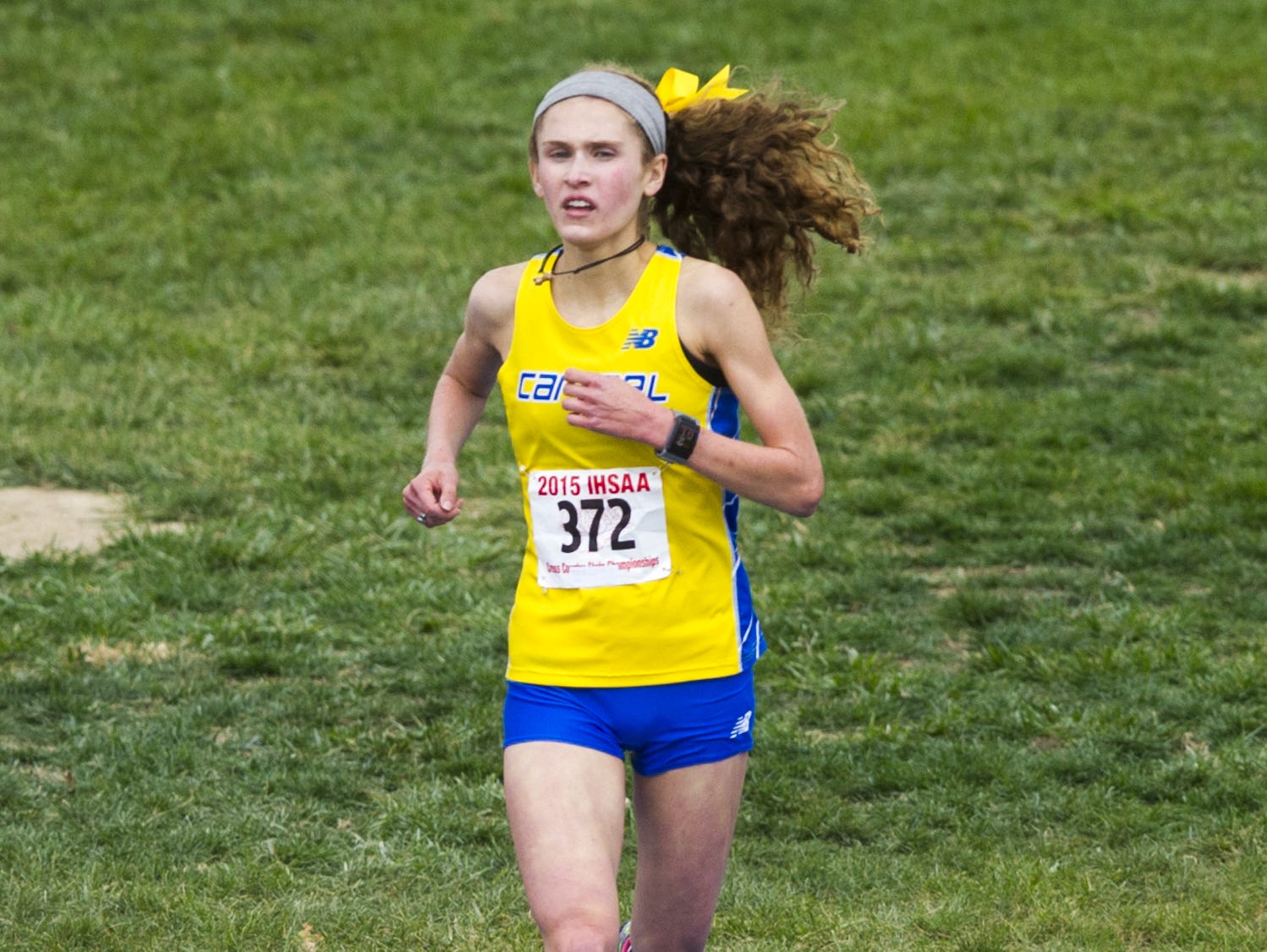 Carmel's Sarah Leinheiser won the girls cross-country state title earlier this year.