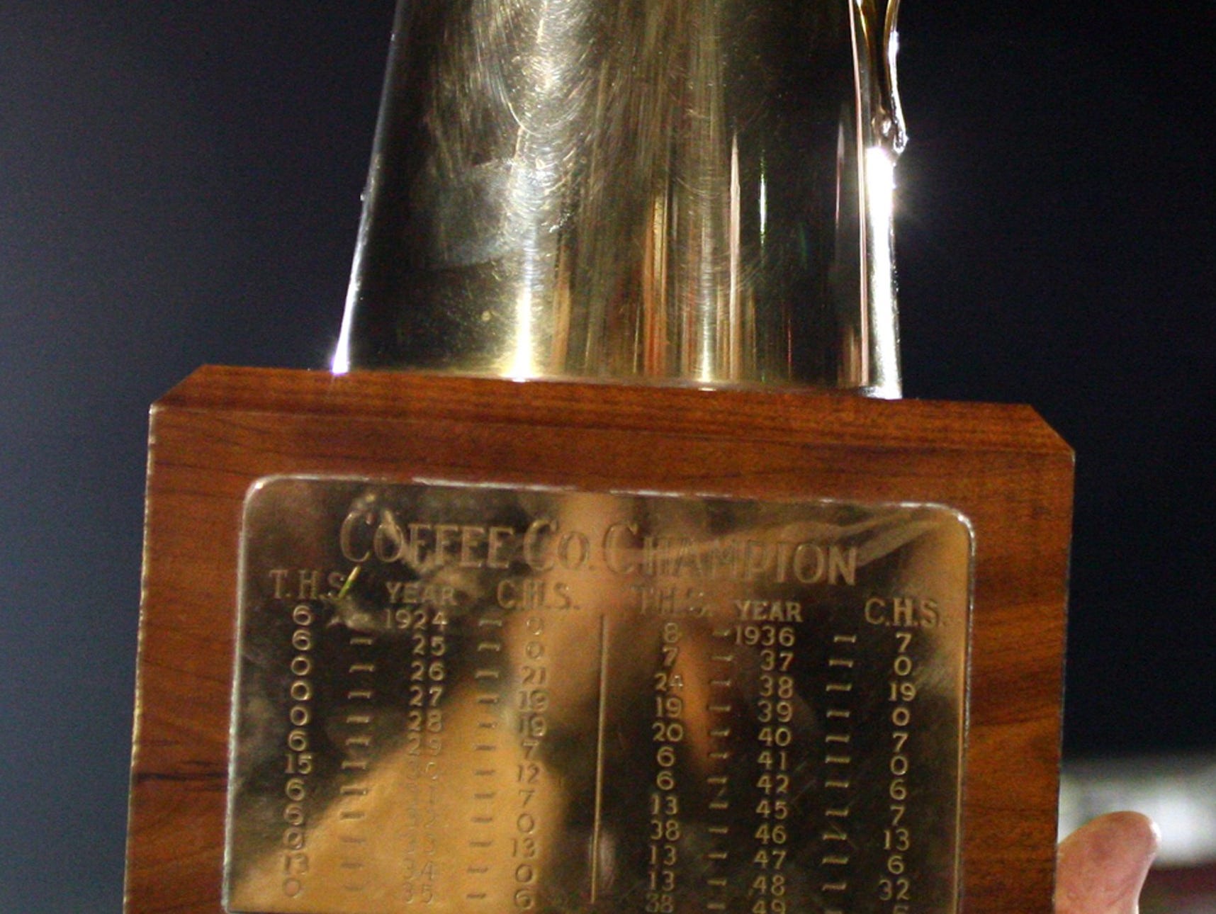 The Coffee Pot Trophy has been awarded for the winner of the Coffee County-Tullahoma game since 1924.
