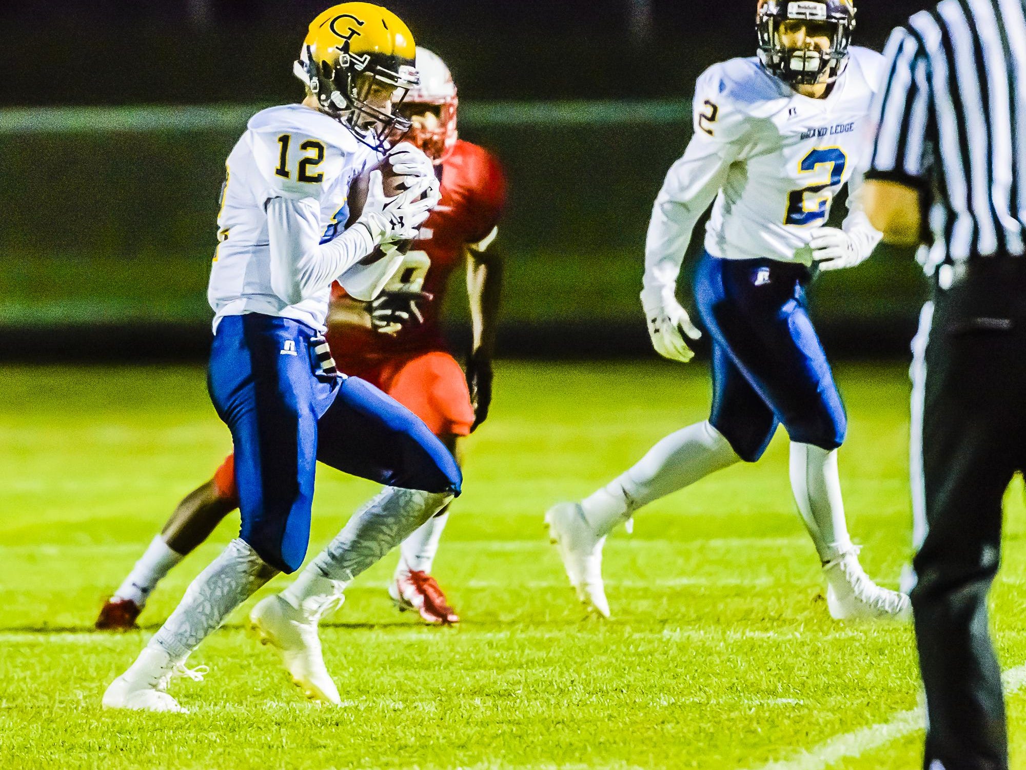 Luke Lalumia’s kickoff return for a score helped special teams play make a difference for Grand Ledge in its victory over Sexton.