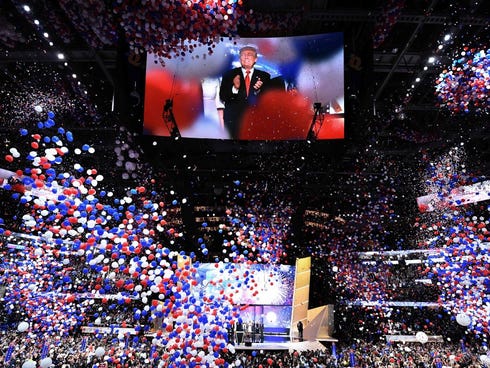 Donald Trump at the GOP convention in Cleveland on July 21, 2016.